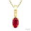Oval Shape Gemstone Solitaire Pendant