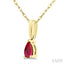 Pear Shape Gemstone Solitaire Pendant