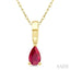 Pear Shape Gemstone Solitaire Pendant