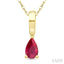 Pear Shape Gemstone Solitaire Pendant