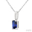 Emerald Shape Gemstone Solitaire Pendant