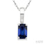 Emerald Shape Gemstone Solitaire Pendant