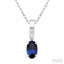 Oval Shape Gemstone Solitaire Pendant