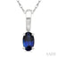Oval Shape Gemstone Solitaire Pendant