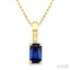 Emerald Shape Gemstone Solitaire Pendant