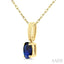 Oval Shape Gemstone Solitaire Pendant
