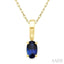 Oval Shape Gemstone Solitaire Pendant