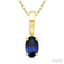 Oval Shape Gemstone Solitaire Pendant