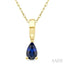 Pear Shape Gemstone Solitaire Pendant