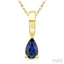 Pear Shape Gemstone Solitaire Pendant