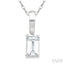 Emerald Shape Gemstone Solitaire Pendant