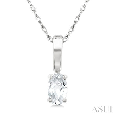 Oval Shape Gemstone Solitaire Pendant