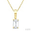Emerald Shape Gemstone Solitaire Pendant