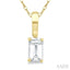 Emerald Shape Gemstone Solitaire Pendant