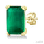 Emerald Shape Gemstone Stud Earrings