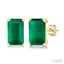 Emerald Shape Gemstone Stud Earrings