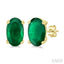 Oval Shape Gemstone Stud Earrings
