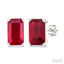 Emerald Shape Gemstone Stud Earrings