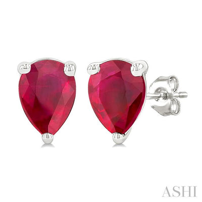 Pear Shape Gemstone Stud Earrings