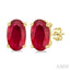 Oval Shape Gemstone Stud Earrings