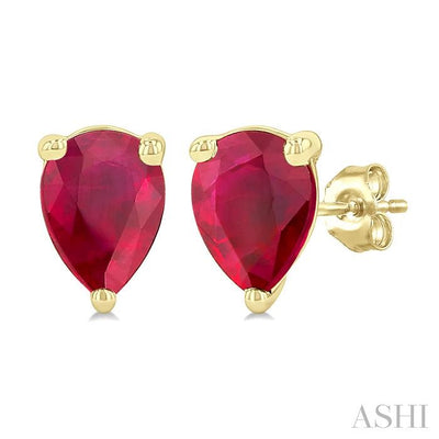 Pear Shape Gemstone Stud Earrings
