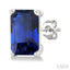 Emerald Shape Gemstone Stud Earrings