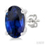 Oval Shape Gemstone Stud Earrings