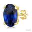 Oval Shape Gemstone Stud Earrings