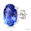 Oval Shape Gemstone Stud Earrings