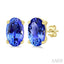 Oval Shape Gemstone Stud Earrings