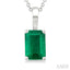 Emerald Shape Gemstone Solitaire Pendant