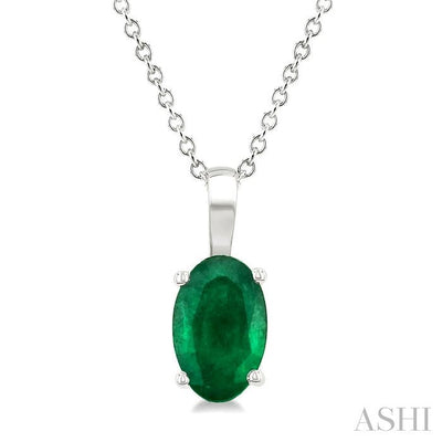 Oval Shape Gemstone Solitaire Pendant
