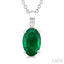Oval Shape Gemstone Solitaire Pendant
