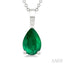 Pear Shape Gemstone Solitaire Pendant