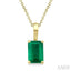 Emerald Shape Gemstone Solitaire Pendant