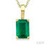 Emerald Shape Gemstone Solitaire Pendant