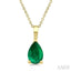 Pear Shape Gemstone Solitaire Pendant