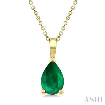 Pear Shape Gemstone Solitaire Pendant