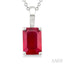 Emerald Shape Gemstone Solitaire Pendant