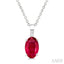 Oval Shape Gemstone Solitaire Pendant