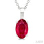 Oval Shape Gemstone Solitaire Pendant