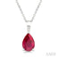 Pear Shape Gemstone Solitaire Pendant
