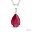 Pear Shape Gemstone Solitaire Pendant