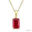 Emerald Shape Gemstone Solitaire Pendant