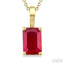 Emerald Shape Gemstone Solitaire Pendant
