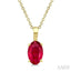 Oval Shape Gemstone Solitaire Pendant
