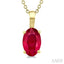 Oval Shape Gemstone Solitaire Pendant