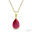 Pear Shape Gemstone Solitaire Pendant