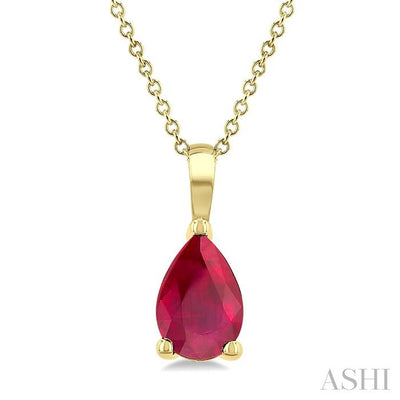 Pear Shape Gemstone Solitaire Pendant