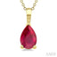 Pear Shape Gemstone Solitaire Pendant